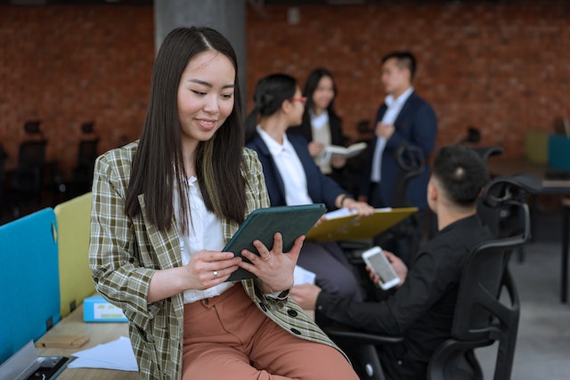 people sitting in an office